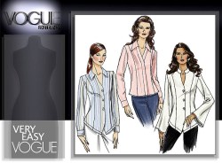 8322 EZ VOGUE LONG SLEEVE  PRINCESS SNAPPY/ BUTTON SHAPE SHIRT PATTERN 16-22 OR 8=14 UNCUT choice